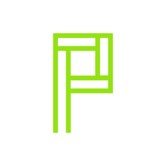 Monogram P design vector logo. Monogram initial letter mark P logo design. Monogram design vector logo. Monogram initial letter mark P logo design. Simple P monogram. Monogram P design logo