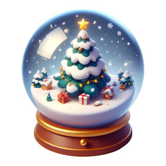 Christmas Snow Globel 3d Icon Illustration