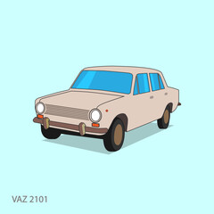 Simple vector illustration of the car VAZ 2101