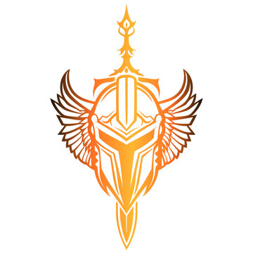 Paladin Illustration Clip Art Design Shape. Role Game Silhouette Icon Vector.
