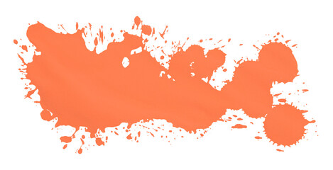 Orange watercolor background. Artistic hand paint. Isolated on transparent background.