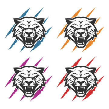 Panther Illustration Clip Art Design Shape. Mascot Silhouette Icon Vector.