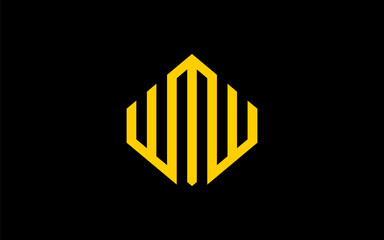 monogram logo with a diamond shape with the initials WMW