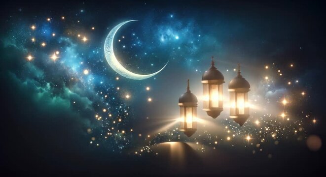 eid mubarak lantern islamic background