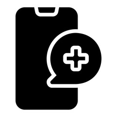 medical app glyph icon