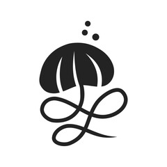 Jellyfish Logo template Isolated. Brand Identity. Icon Abstract Vector graphic