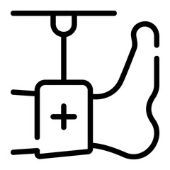 broken leg line icon