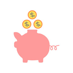 Piggy bank icon. Financial vector