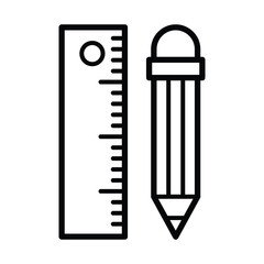 pencil and ruler icon for graphic and web design