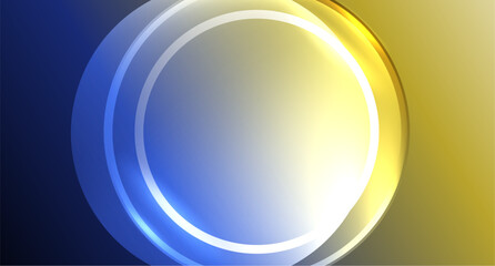 Neon glass circle copyspace for your text or product presentation geometric background. Vector illustration For Wallpaper, Banner, Background, Card, Book Illustration, landing page