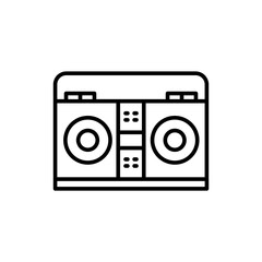 Boombox outline icons, minimalist vector illustration ,simple transparent graphic element .Isolated on white background