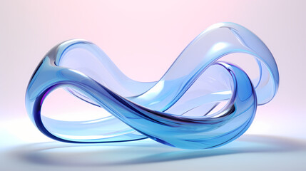 3d transparent artistic ornaments a wave shaped glass
