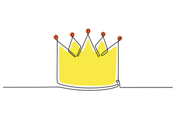 Crown continuous line drawing