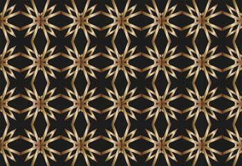 golden ornament in Arabian style. Geometric background. Pattern wallpapers and for backgrounds. A popular trend in interior decoration. Geometric texture. 