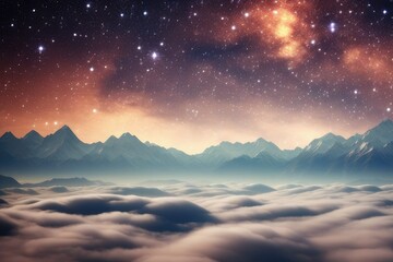 Fototapeta premium a high quality stock photograph of a starry universe atmosphere and dark night theme