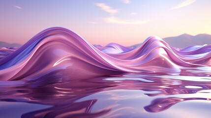 Lavender Dreams: High-Res Tech Waves in Silver Elegance - Elevate Your Screens with 64K Beauty!, Generative AI - obrazy, fototapety, plakaty