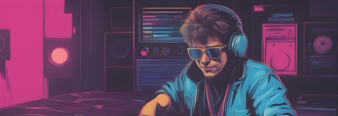80s themed dj artwork