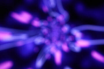 Animated blue and purple neon light seamless loop modern motion graphics background