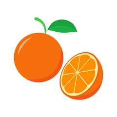 Orange cartoon vector alphabet O fruit