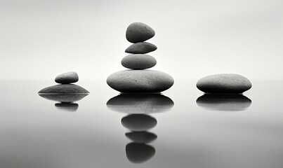 Fototapeta na wymiar zen stones on white background