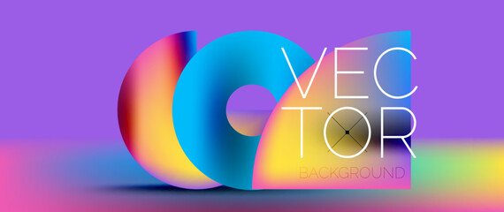 Sleek podium with abstract composition of squares, circles, and triangles, adorned with vibrant fluid gradients for wallpaper, banner, background, landing page, wall art, invitation, print, poster