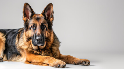 Generated AI. A photograph of a complete German shepherd.