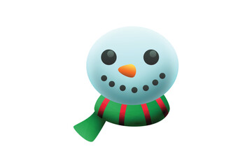 Cute Snowman Head Christmas Sticker