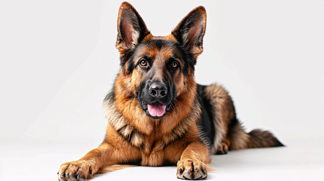 Generated AI. A photograph of a complete German shepherd.