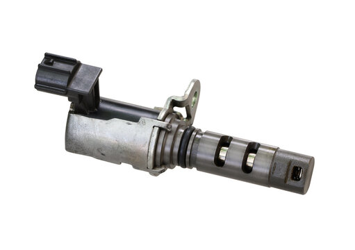 Engine variable valve timing solenoid valve control vvt (with clipping path) isolated on white background