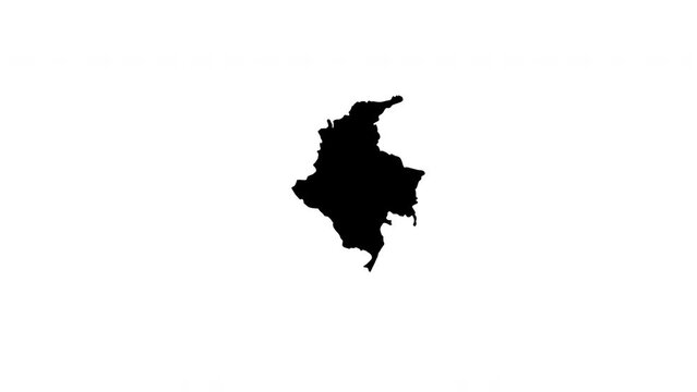 animated video of the Colombia map icon