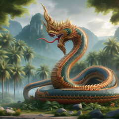 Obraz premium NAKA snake thai style 