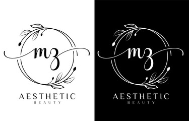Letter Z Beauty Logo with Flourish Ornament