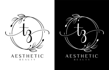 Letter Z Beauty Logo with Flourish Ornament