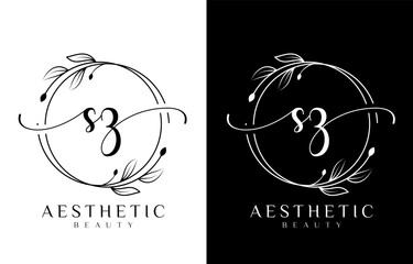 Letter Z Beauty Logo with Flourish Ornament