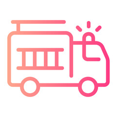 fire truck gradient icon