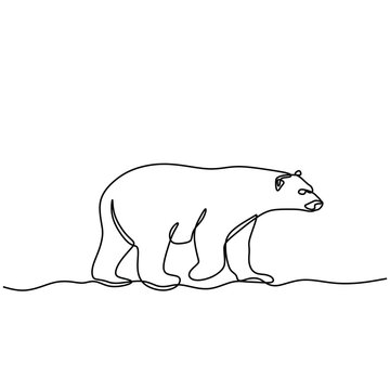 recommend clip art: Bear in continuous one line art drawing. Animal wildlife