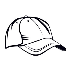 Baseball cap Logo Monochrome Design Vector