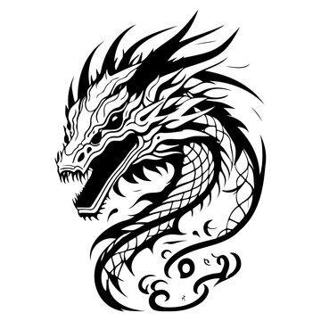 chinese head dragon illustration sketch hand draw