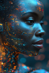 Illustration of a beautiful African American woman in silhouette, symbolizing empowerment and remembrance during Black Lives Matter and Black History Month.