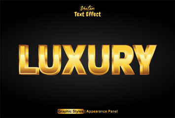 luxury text effect with gold graphic style and editable.