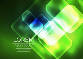 Trendy Square Blurred Color Abstract Background. Glowing lights. Vector Illustration For Wallpaper, Banner, Background, Card, Book Illustration, landing page