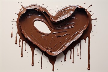 Melt chocolate on a heart shape canvas.