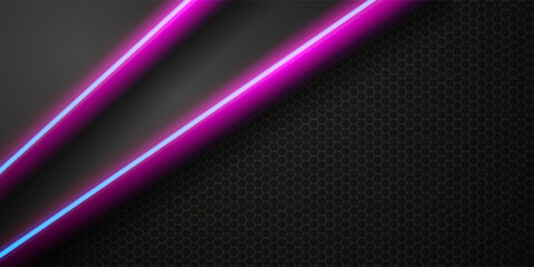 Abstract modern technology with neon and carbon background