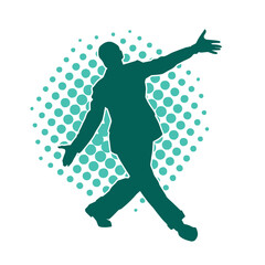 Silhouette of a man in dancing pose. Silhouette of a male dancer in performing pose.