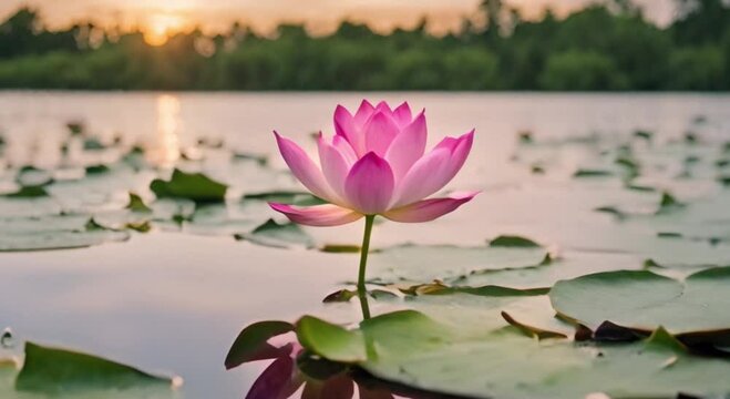 beautiful lotus flowers in the lake video footage 2k 60fps