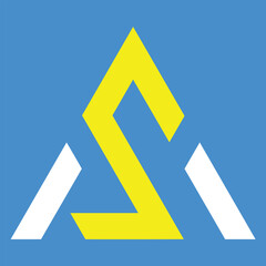 Initial AS logo template and Monogram SA company logo design