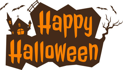 Happy Halloween Word Lettering Decoration