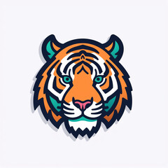 Tiger logo design, animal mascot icon graphic design