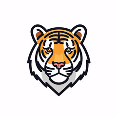 Fototapeta premium Tiger logo design, animal mascot icon graphic design