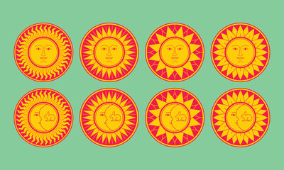 Sri Lankan Sinhala oriental traditional sun & moon decorative ornaments set 